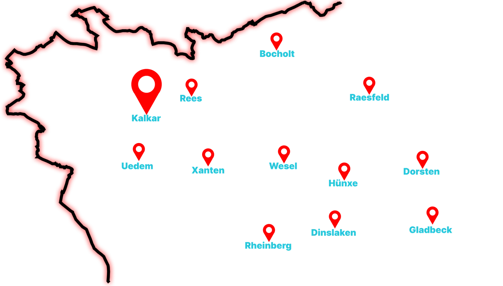 Karte: Einsatzgebiet Kalkar