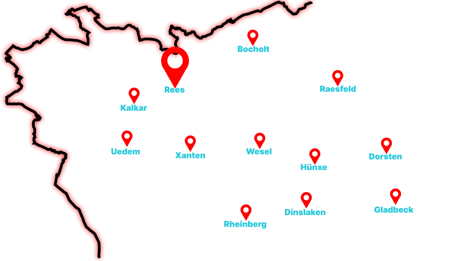 Karte: Einsatzgebiet Rees