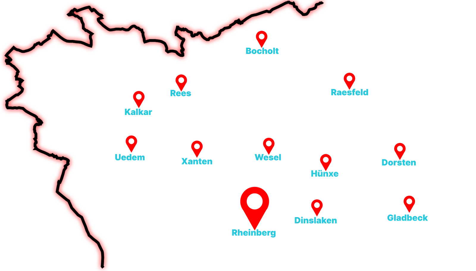 Karte: Einsatzgebiet Rheinberg